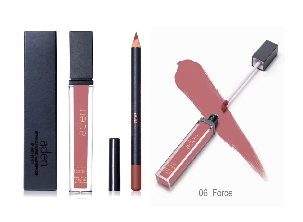 aden Lipstick and Lip Liner Set