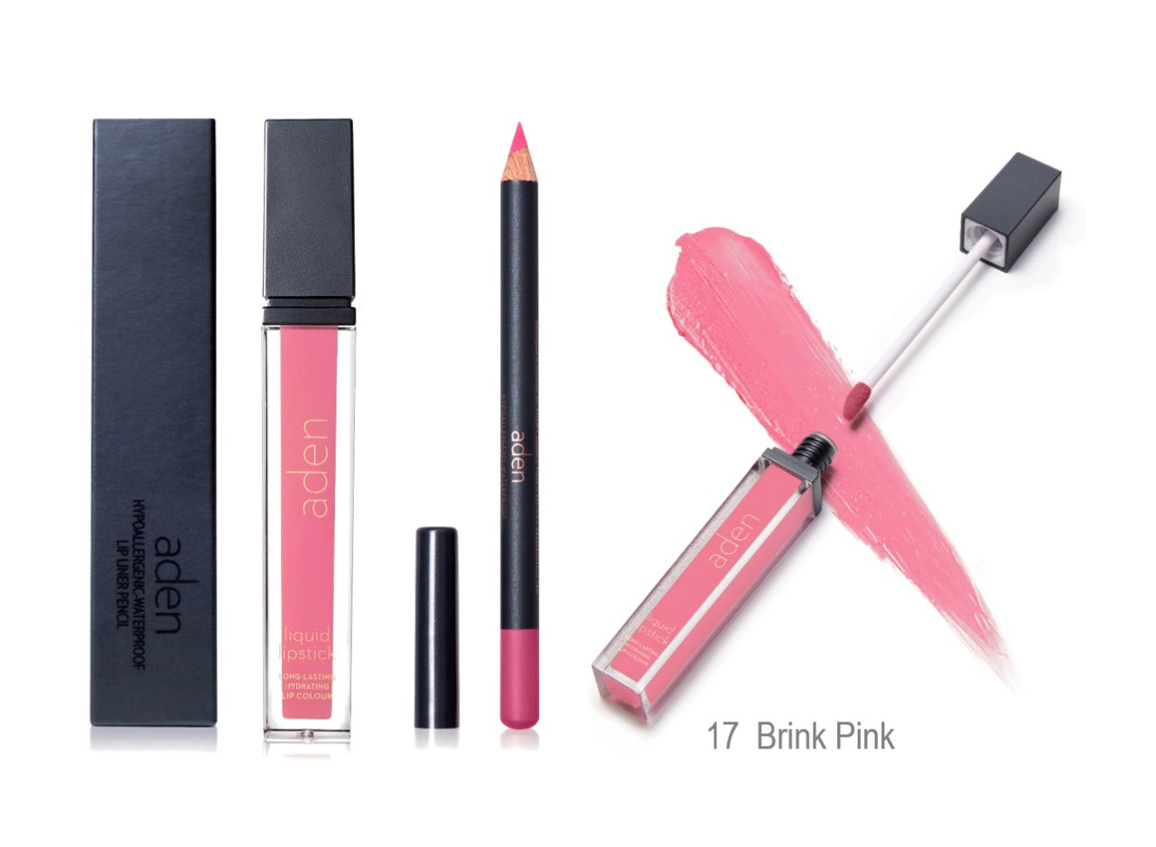 aden Lipstick and Lip Liner Set