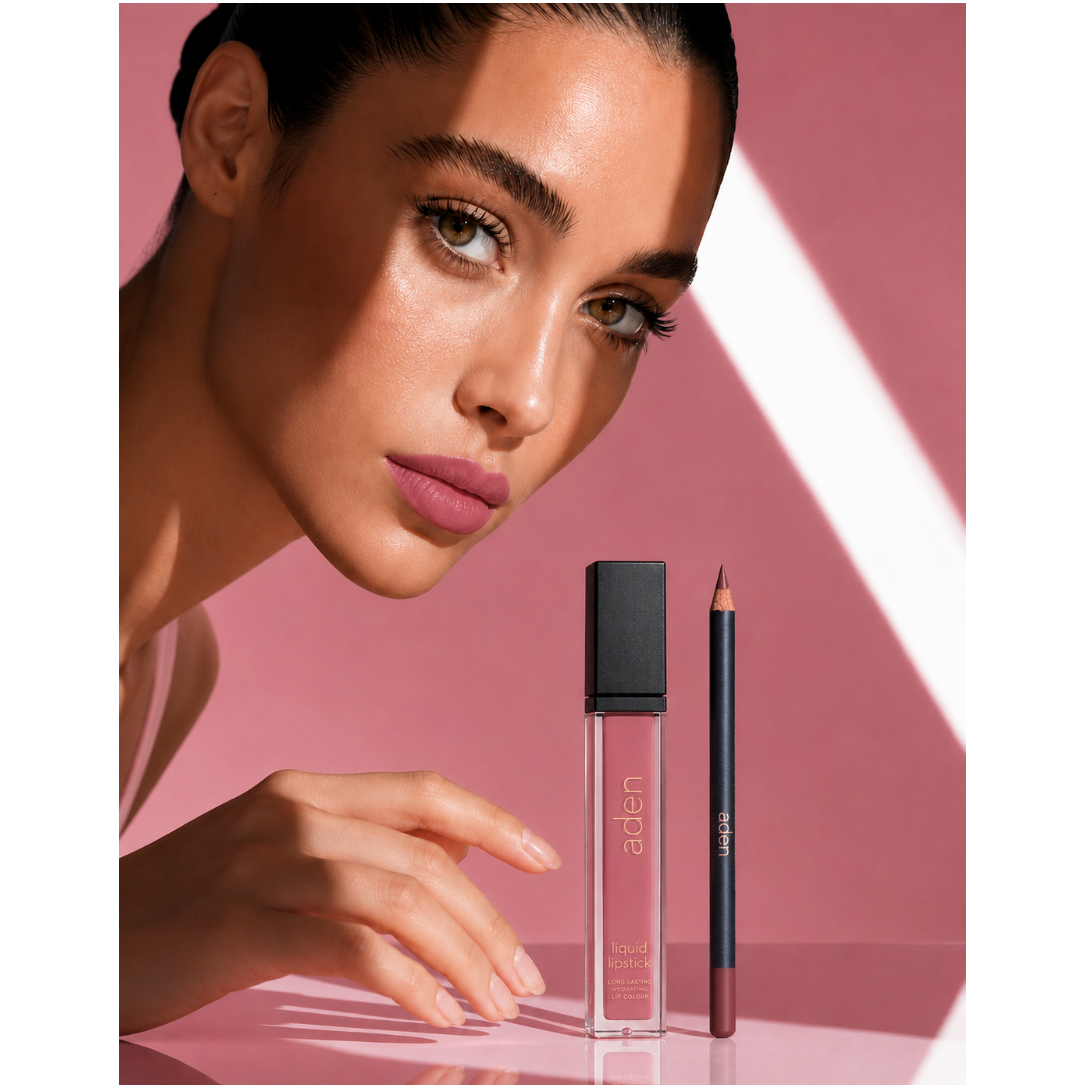 aden Lipstick and Lip Liner Set
