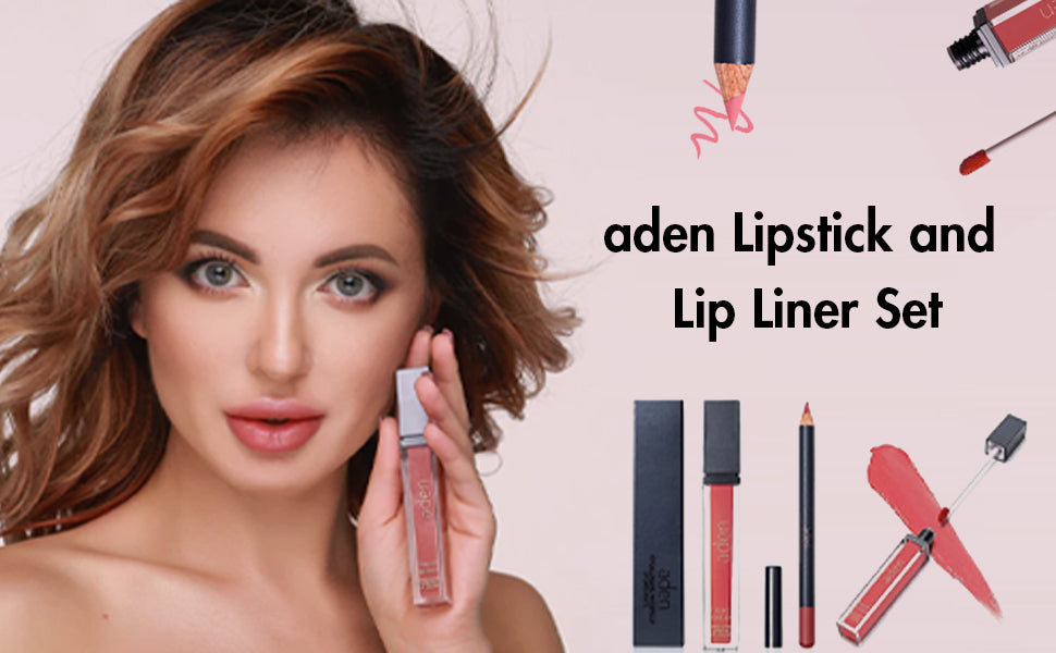 aden Lipstick and Lip Liner Set