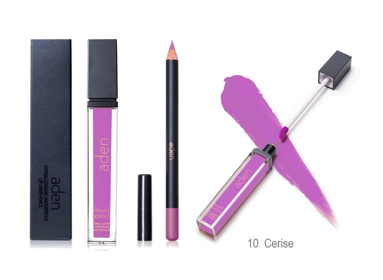 aden Lipstick and Lip Liner Set