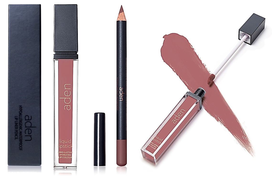 aden Lipstick and Lip Liner Set